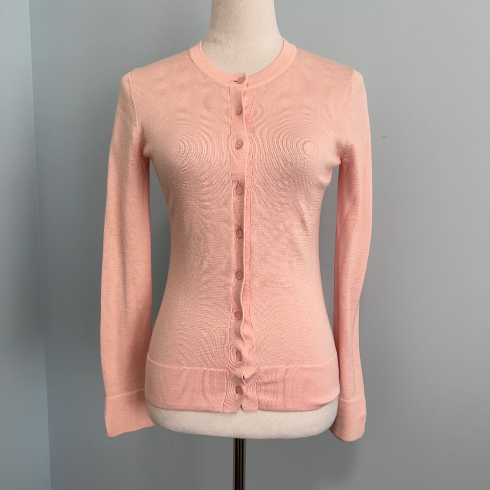 Lilly Pulitzer Long Sleeve Button Down Cotton Pink Cardigan Sweater Size XS
